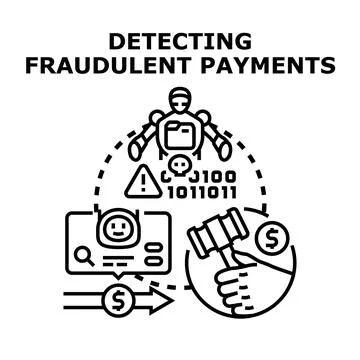 Detecting fraudulent payments using artificial intelligence technology Stock Illustration