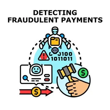 Detecting fraudulent payments using artificial intelligence technology Stock Illustration
