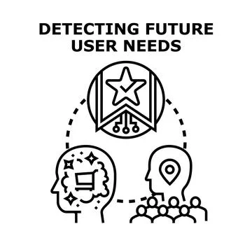 Detecting future user needs analyzing customer experience journey Stock Illustration