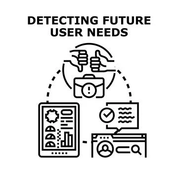 Detecting future user needs concept for product development 스톡 일러스트