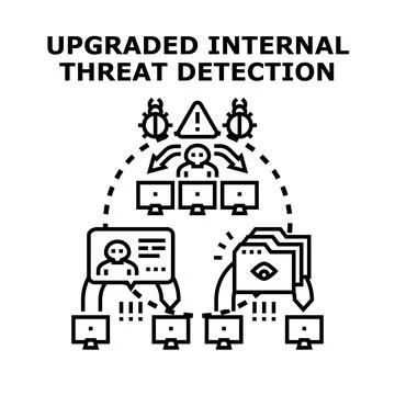 Detecting internal threats and protecting corporate data concept Stock Illustration