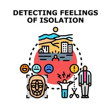 Detecting isolation, loneliness, and mental health issues Stock Illustration