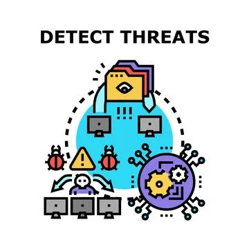 Detecting network threats and digital security vulnerabilities Stock Illustration