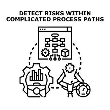 Detecting risks in complex business process paths Stock Illustration