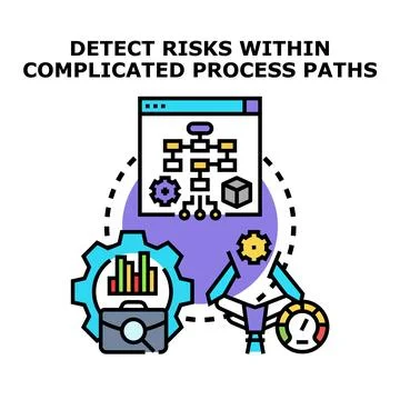 Detecting risks in complex business process paths Stock Illustration