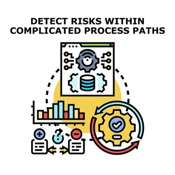 Detecting risks within complicated process paths Illustrazione stock
