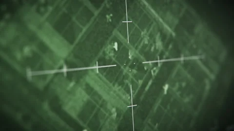 Detecting rival military troops inside of building using night vision tracking Stock Footage 200496687