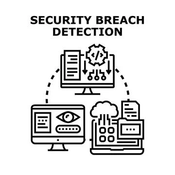 Detecting security breaches in data processing networks Stock Illustration