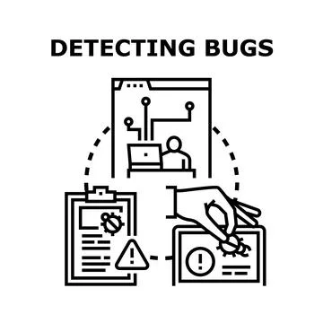 Detecting software bugs and error testing process 스톡 일러스트