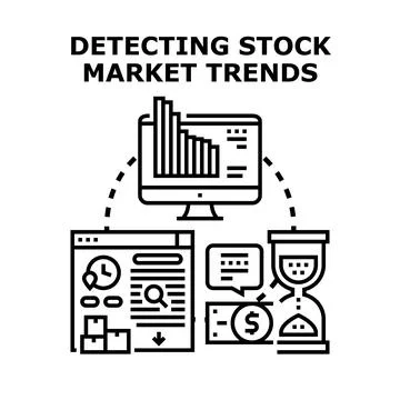 Detecting stock market trends using data analysis and research Stock Illustration