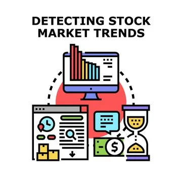 Detecting stock market trends using data analysis and research Stockillustratie