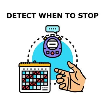 Detecting stopping points and time management process Stock Illustration