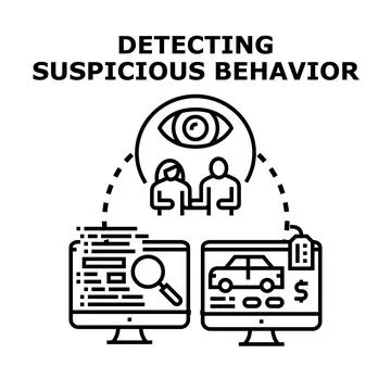 Detecting suspicious behavior concept for online security Stock Illustration