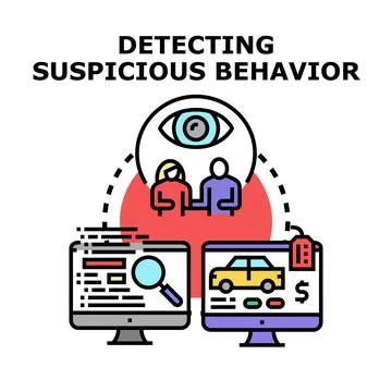Detecting suspicious behavior concept for online security Stock Illustration