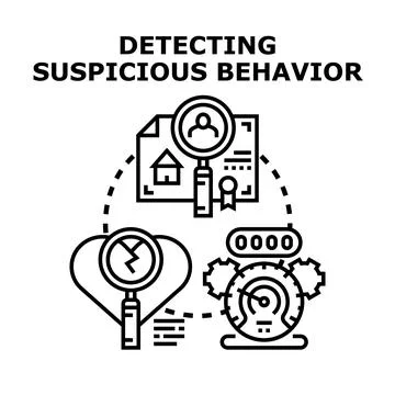 Detecting suspicious behavior concept for security analysis Stock Illustration