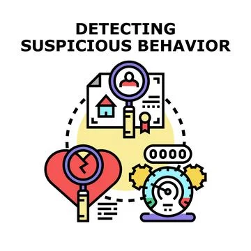 Detecting suspicious behavior concept for security analysis Stock-Illustration