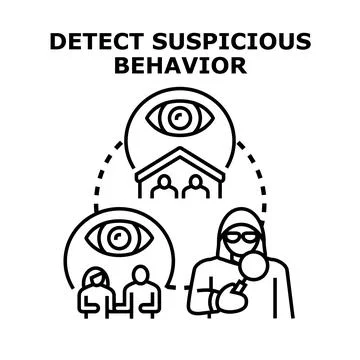 Detecting suspicious behavior concept for security surveillance Stock Illustration
