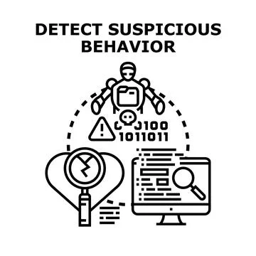 Detecting suspicious behavior in digital and human systems Stock Illustration