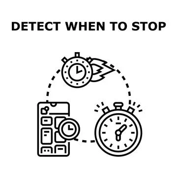 Detecting timing for a stop decision concept 스톡 일러스트