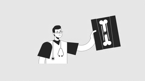 Detecting trauma bw animation | Stock Video | Pond5