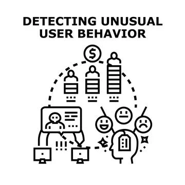 Detecting unusual user online behavior and cybersecurity threats Stock Illustration