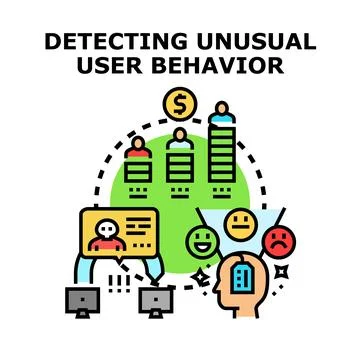 Detecting unusual user online behavior and cybersecurity threats Stock Illustration
