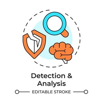 Detection and analysis multi color concept icon Stock Illustration