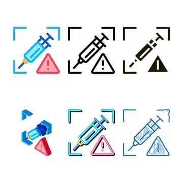 Detection of injection problems icon forms vector outline Stock Illustration
