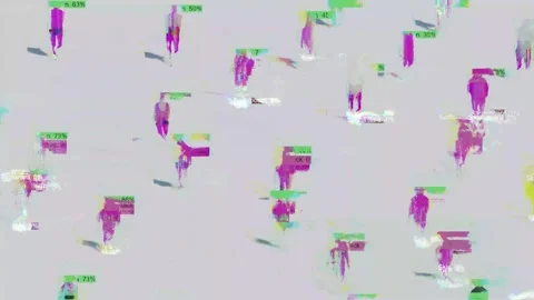 Detection of multiple moving objects. Data science. Computer vision. Stock-Footage 315500074
