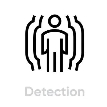 Detection Security icon. Editable line vector. Stock Illustration