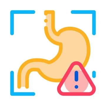 Detection of stomach problems scan icon vector outline illustration Illustrazione stock