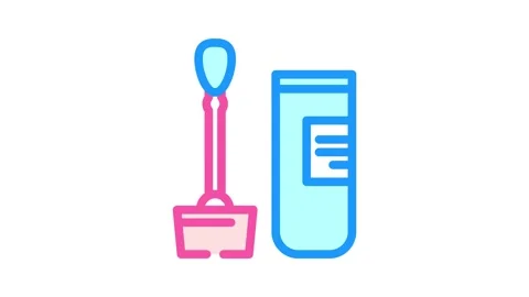Detection test worm parasite color icon animation 스톡 동영상 327260669