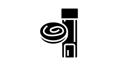 Detection test worm parasite glyph icon animation Stock Footage 326147285