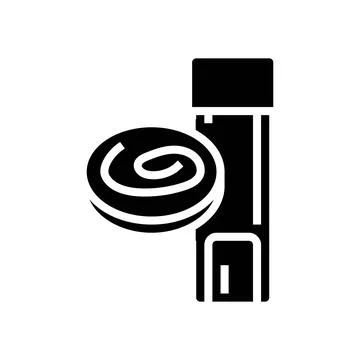 Detection test worm parasite glyph icon vector illustration Illustrazione stock