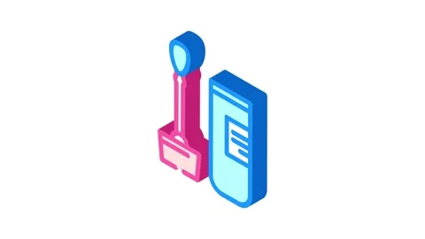 Detection test worm parasite isometric icon animation Stock Footage 327281869