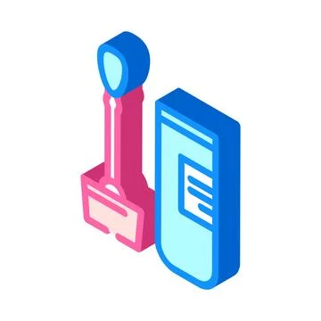 Detection test worm parasite isometric icon vector illustration Illustrazione stock
