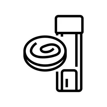 Detection test worm parasite line icon vector illustration 스톡 일러스트