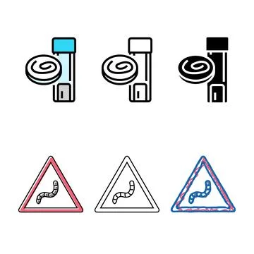Detection test worm parasite minimal color icon vector Illustrazione stock