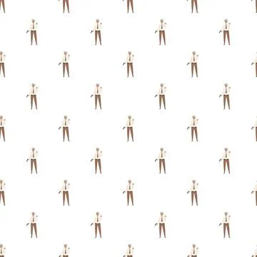 Detective agent holding gun repeating seamless pattern Stock Illustration