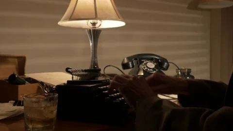 A Detective Answers Stock Footage 70349876