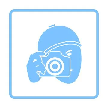 Detective With Camera Icon Stock Illustration