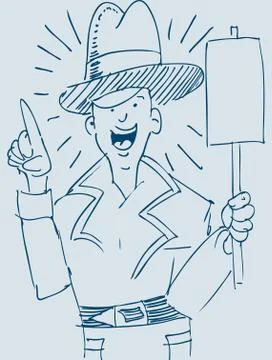 Detective doodle Stock Illustration