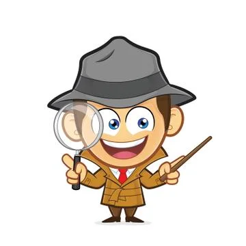 Detective explaining something Stock Illustration