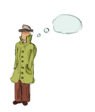 Detective hand drawn Stock Illustration