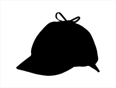 Detective hat silhouette vector art Illustrazione stock