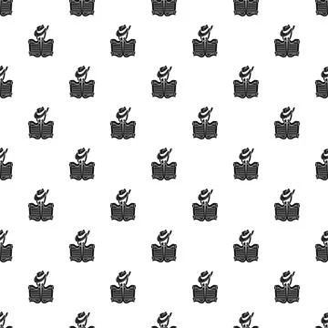 Detective hiding behind newspaper in continuous pattern Stock Illustration