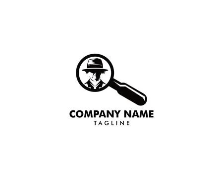 Detective logo template vector illustration, Spy logo Stock Illustration