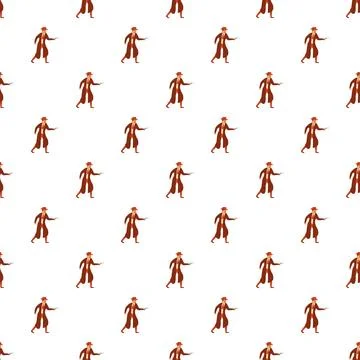 Detective man with gun pattern repeating illustration Stock Illustration