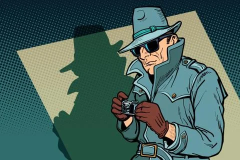 Detective spy, shadow Stock Illustration