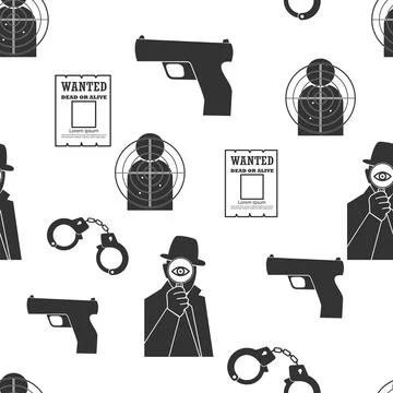 Detective spy vector seamless pattern Stock Illustration